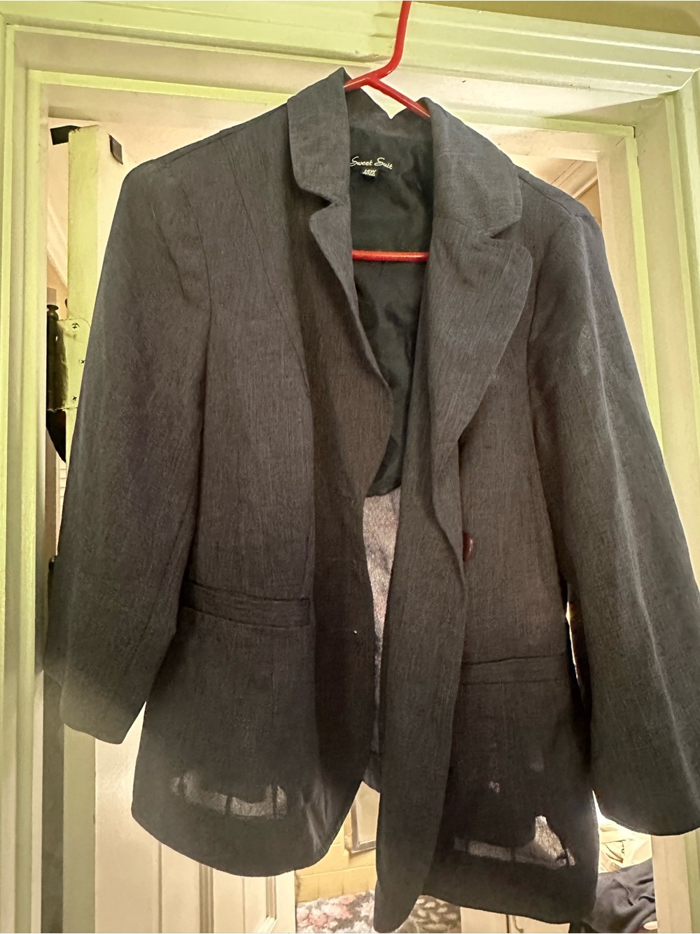 Denim blazer.